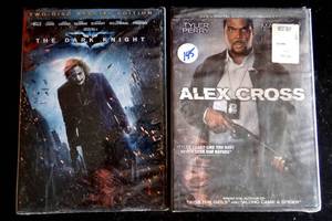 lot 145 image: NEW & SEALED DVDS - THE DARK KNIGHT AND ALEX CROSS