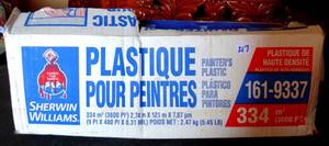 lot 217 image: SHERWIN WILLIAMS PAINTERS PLASTIC - USED BUT ALMOST FULL BOX