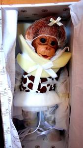 lot 231 image: RARE Ashton-Drake Little Enu Orangutan Baby Monkey Doll Cindy Sales NIB wCOA