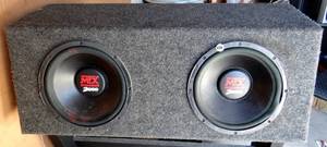 lot 235 image: MTX Audio Dual 12 Subwoofers Vented Subwoofer Enclosure Box 2000W Max