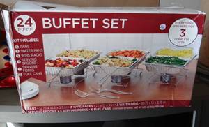 lot 240 image: BUFFET WARMING STANDS ONLY AS SHOWN