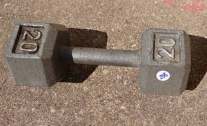 lot 246 image: 20 POUND DUMBELL STEEL WEIGHT