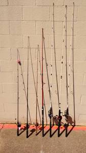 lot 251 image: FISHING ROD AND REEL LOT - 7 PIECES