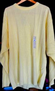 lot 283 image: A ADAMS & SPIRE SOFT YELLOW SWEATER - NEW WITH TAGS - SIZE XL