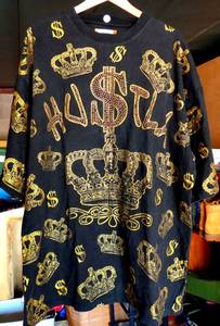 lot 290 image: HUSTLA GANGSTER SHIRT - SIZE 2XL - LOTS OF BLING
