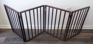 lot 37 image: 24 Brown Folding 4 Panel Pet Gate - Spans to 72