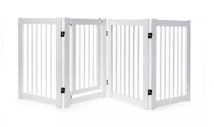 lot 35 image: 30 Folding Pet Gate with Door - White - Spans to 72