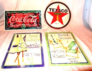 lot 9 image: Lot of 4 metal signs