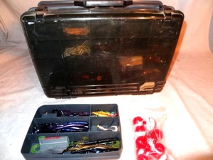 lot 11 image: Plano tackle box w lures & misc fishing gear