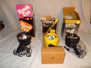 lot 30 image: 3 Spot lights in boxes  Q-beam, Hawk Eye