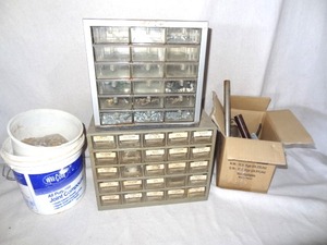 lot 99 image: Misc lot of fasteners & 2 organizers