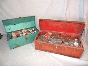 lot 100 image: 2 Metal toolboxes w contents