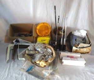 lot 124 image: Misc lot  includes box of cabinet door hinges