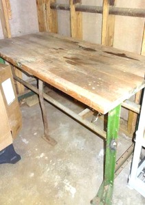 lot 151 image: Vintage Industrial Workbench (5L x 26W x 3H)