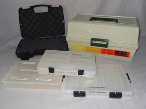 lot 169 image: Lot of Tackle Boxes &amp Plastic Case w padding