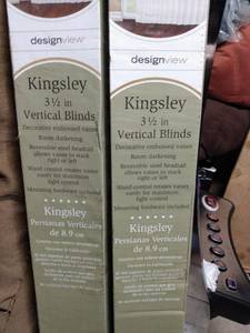 lot 141 image: KINGSLEY 78in x 84in ULTRA WHITE VERTICAL BLINDS 2 SETS