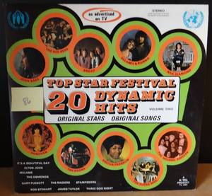 lot 86 image: VINTAGE TOP STAR FESTIVAL  20 DYNAMIC HITS VOL TWO LP 1972 VGVG AS SEEN ON TV KTEL