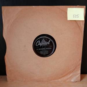 lot 125 image: 1947 -  78rpm Capitol 103 JOHNNY MERCER Air Minded Executive  Strip Polka CHECK COMPS