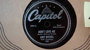 lot 197 image: 1945 - Andy Russell Dont Love Me  Negra Consentida 10 78 Capitol 189