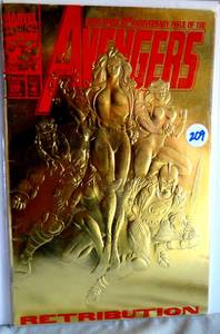 lot 209 image: 1993 -  AVENGERS NO. 366 COMIC BOOK, RETRIBUTION GOLD FOIL COVER, 30TH ANNIVERSARY ISSUE