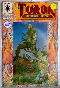 lot 235 image: 1993 - RARE TUROK, DINOSAUR HUNTER #1 VF CONDITION OR GOLD FOIL VARIANT EDITION