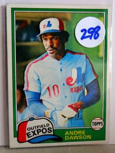 lot 298 image: 1981 Topps #125 Andre Dawson Montreal Expos Baseball Card