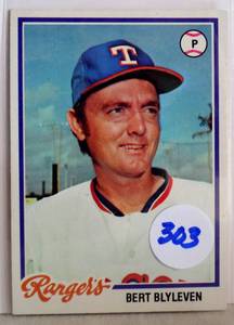 lot 303 image: 1978 Topps Bert Blyleven #131 Texas Rangers Hall of Famer