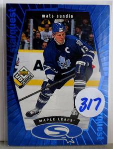 lot 317 image: 1998-99 UD CHOICE MATS SUNDIN STARQUEST BLUE #SQ-19.MT