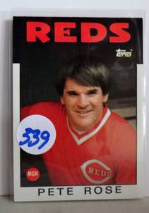 lot 339 image: 1986 TOPPS PETE ROSE #741 CINCINNATI REDS MANAGER
