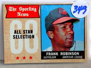 lot 349 image: 1968 TOPPS FRANK ROBINSON ALL STAR SELECTION ORIOLES $$$