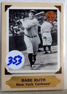 lot 353 image: MINT  2001 Fleer Greats of the Game #1 - BABE RUTH - Retrospection Collection $$$