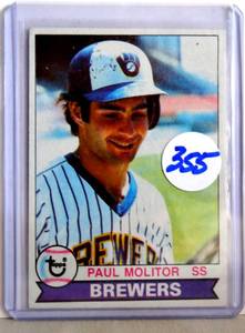 lot 355 image: 2ND YR -  1979 Topps Paul Molitor Milwaukee Brewers #24 Baseball Card $$