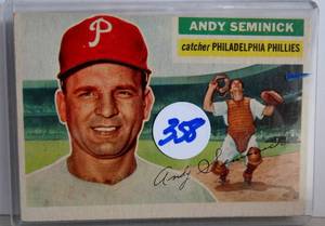 lot 358 image: 1956 Topps #296 Andy Seminick EXEX Phillies  $$$