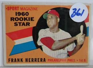 lot 361 image: 1960 TOPPS SET BREAK #130 FRANK HERRERA-6-(RC)--PHILLIES--NO CREASES