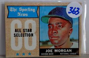 lot 363 image: 1968 Topps The Sporting News All Star Selection Joe Morgan #364 HOF $$$