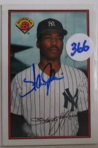 lot 366 image: AUTOGRAPH - 1989 BOWMAN STAN JEFFERSON NY YANKEES #180 - NRMT $$$