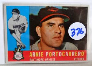 lot 376 image: 1960 Topps Arnie Portocarrero #254. VGEX