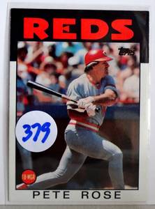 lot 379 image: 1986 Topps Pete Rose #1 Cincinnati Reds NM-MT Near Mint to Mint