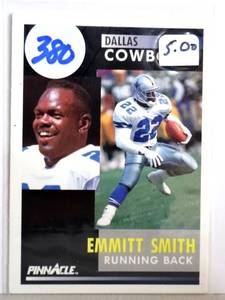 lot 380 image: 1991 Pinnacle # 42 EMMITT SMITH Dallas Cowboys Mint