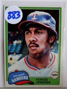 lot 383 image: 1981 Topps #158 Fergie Jenkins NMMT HOF (Rangers) NICE CARD