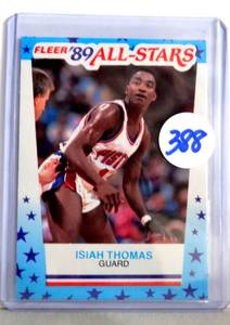 lot 388 image: 1989-90 FLEER ALL-STARS STICKER ISIAH THOMAS DETROIT PISTONS #6 HOT CARD