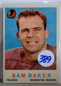 lot 389 image: 1959 Topps Set Break #175 Sam Baker EX-EXMINT