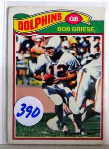lot 390 image: 1977 Topps #515 Bob Griese HOF NRMT Miami Dolphins  Purdue Boilermakers $$$