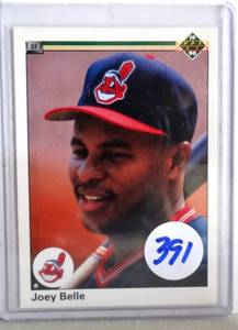lot 391 image: 1990 Upper Deck #446 Joey Albert Belle RC Rookie White Sox Indians MINT
