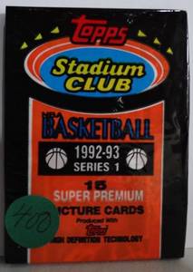 lot 400 image: 1992-93 TOPPS STADIUM CLUB WAX PACK - SHAQS ROOKIE $$$