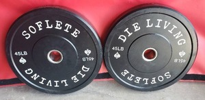 lot 263 image: Pair of 45lb Soflete Die Living Bumper Plates