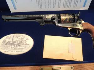 lot 2 image: 1851 Colt .36 caliber Navy percussion revolver black powder by U.S. Historical Society in presentation case with key