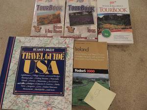 lot 52 image: Book lot- World atlas, Ireland travel guide, AAA tour guides for numerous states & countries