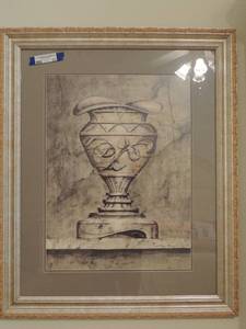 lot 31 image: Art- Urn leaf design 34x28  qty 2