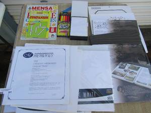 lot 161 image: Word puzzle books scrap book paper  cards and color pencils